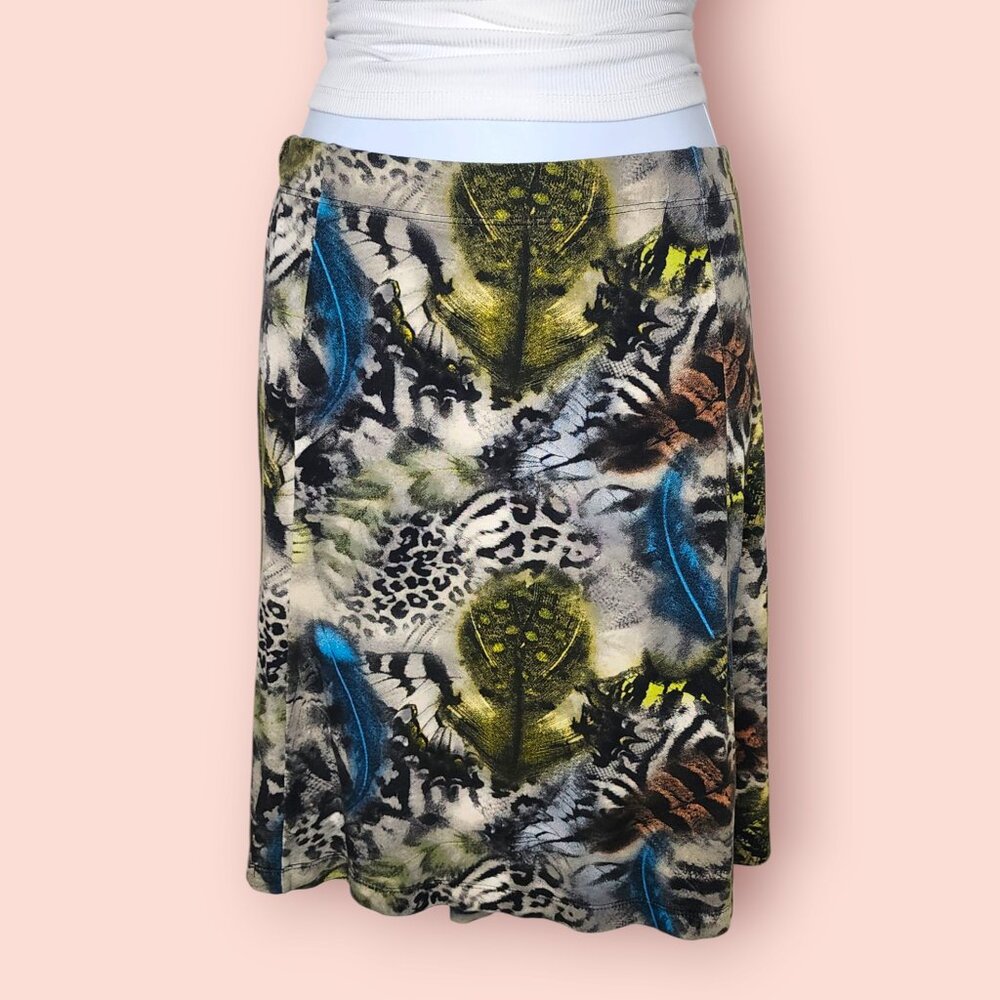 Eclectic Leopard And Zebra Print Flared Mini Skir… - image 1